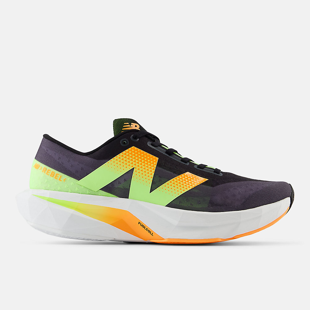 New Balance FuelCell Rebel v4 Shoes Black with Graphite and White Peach